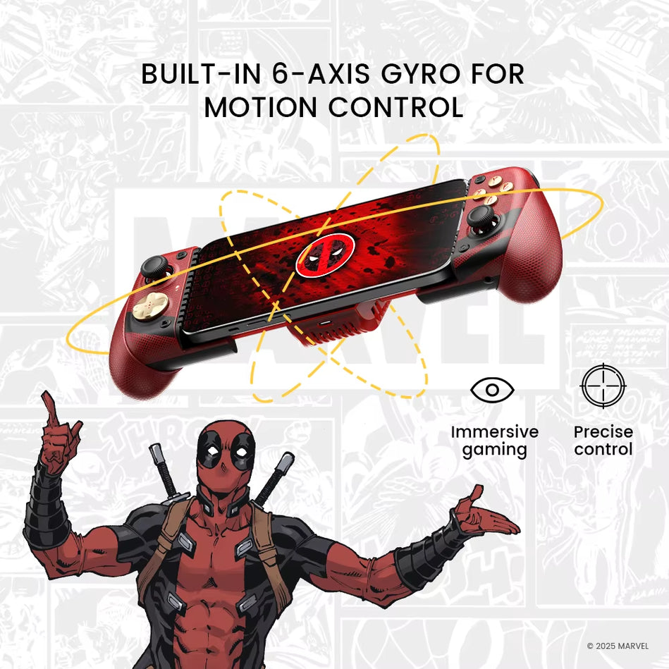 GameSir X3 Pro Deadpool – Gamepad Edición Limitada Marvel, Controlador Móvil Android USB-C con Joysticks Hall