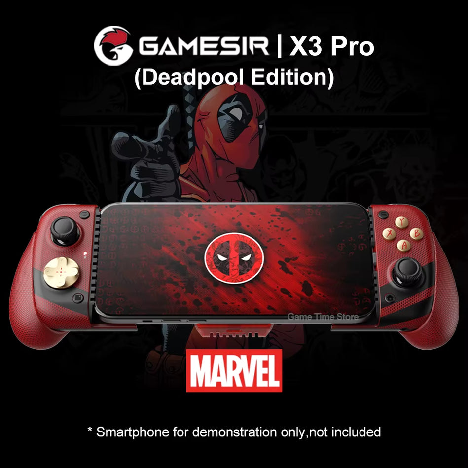 GameSir X3 Pro Deadpool – Gamepad Edición Limitada Marvel, Controlador Móvil Android USB-C con Joysticks Hall