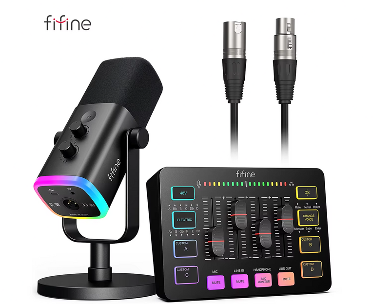 Kit De Audio Para Micrófono/Mezclador/Auriculares Para Retransmisión Am8/H9/Sc3 FIFINE