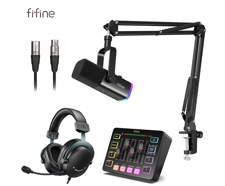 Kit De Audio Para Micrófono/Mezclador/Auriculares Para Retransmisión Am8/H9/Sc3 FIFINE