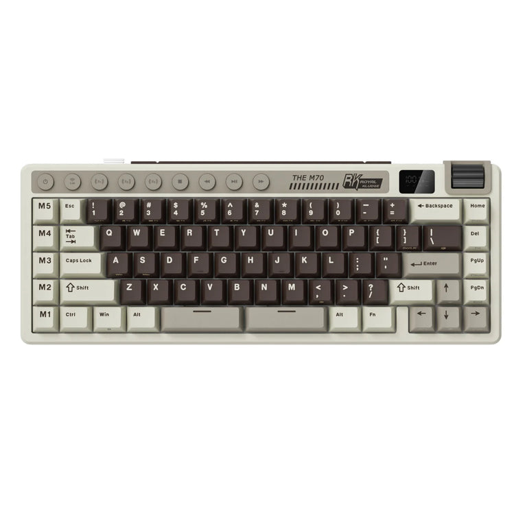 RK ROYAL KLUDGE M70 Teclas Personalizadas Teclado Para Gaming Pantalla De Batería Teclado Mecánico Inalámbrico PBT Multimodo