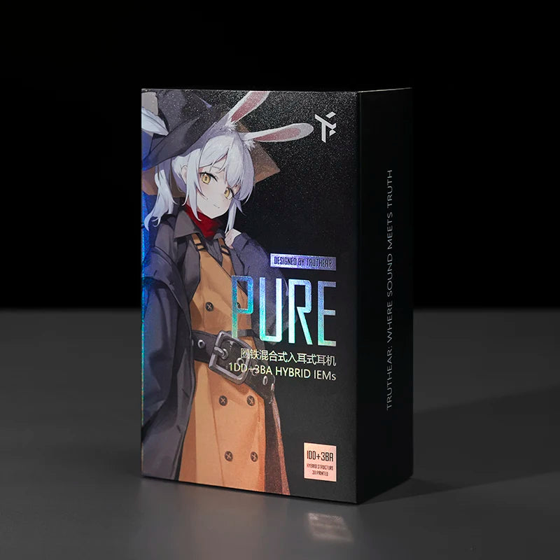 TRUTHEAR Pure | Auriculares In-Ear Híbridos 1DD + 3BA con Cable Desmontable 0,78 mm – Enchufe 3,5 mm