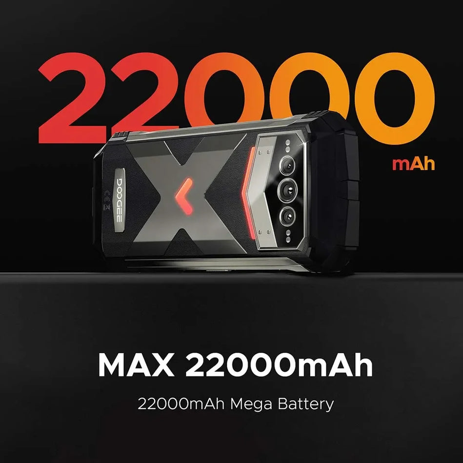 DOOGEE V Max plus Teléfono Resistente 22000Mah 36GB(16+20) 512GB 200MP Cámara Teléfono 6.58" 120Hz Dimensidad 7050 Android14