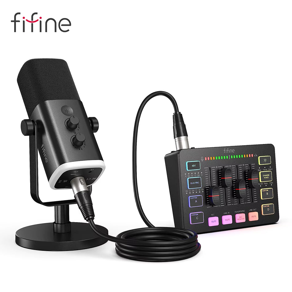 Kit De Audio Para Micrófono/Mezclador/Auriculares Para Retransmisión Am8/H9/Sc3 FIFINE