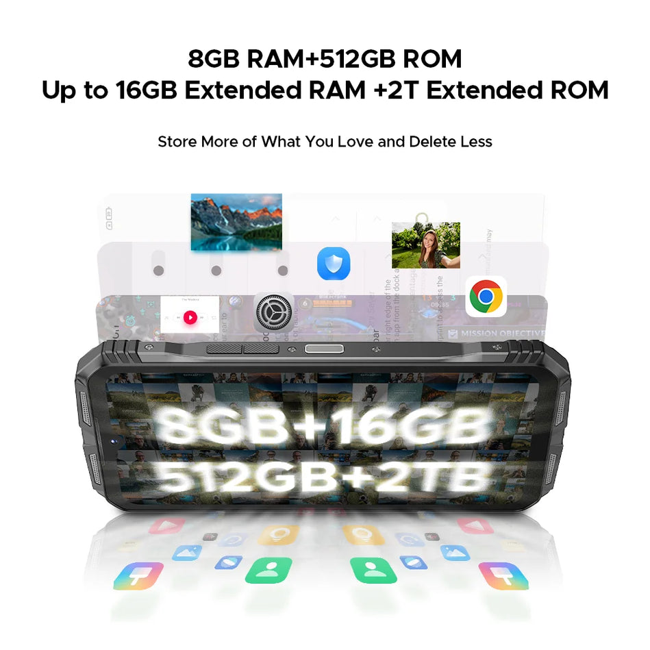 DOOGEE S118 Pro 5G Teléfono Resistente 6,6 ''FHD 120Hz 8GB RAM 512GB ROM 10800Mah Batería Android 14 Teléfono Celular Con NFC