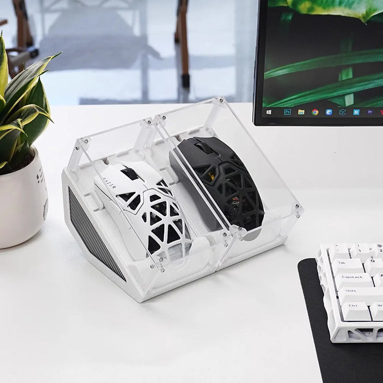 Caja de presentación y almacenamiento a prueba de polvo para ratón – Vitrina acrílica con impresión 3D