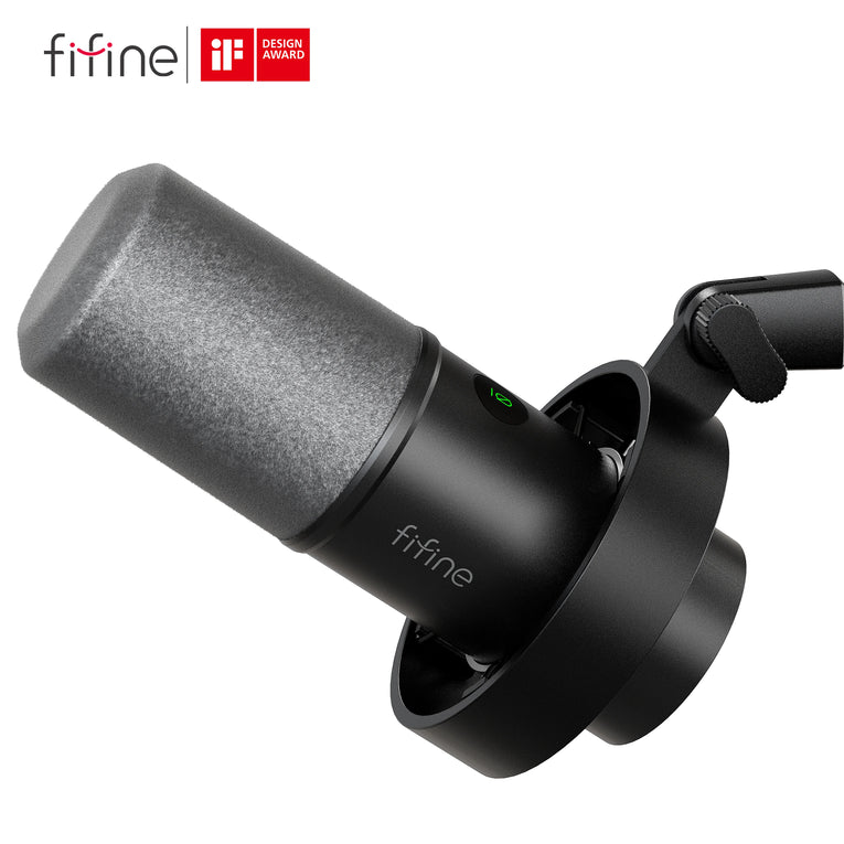 FIFINE K688 Micrófono Dinámico XLR Con Monitoreo En Tiempo Real, Transmisión USB, Con Perilla De Ganancia/Silencio Táctil