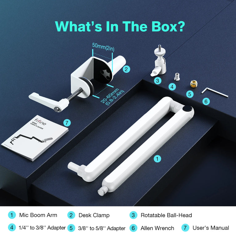 FIFINE BM88 - Soporte Para Micrófono Con Brazo De Pie De Perfil Bajo Con Soporte De Escritorio/Manipulación De Cables
