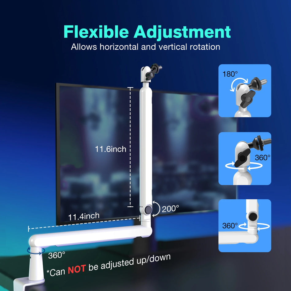 FIFINE BM88 - Soporte Para Micrófono Con Brazo De Pie De Perfil Bajo Con Soporte De Escritorio/Manipulación De Cables