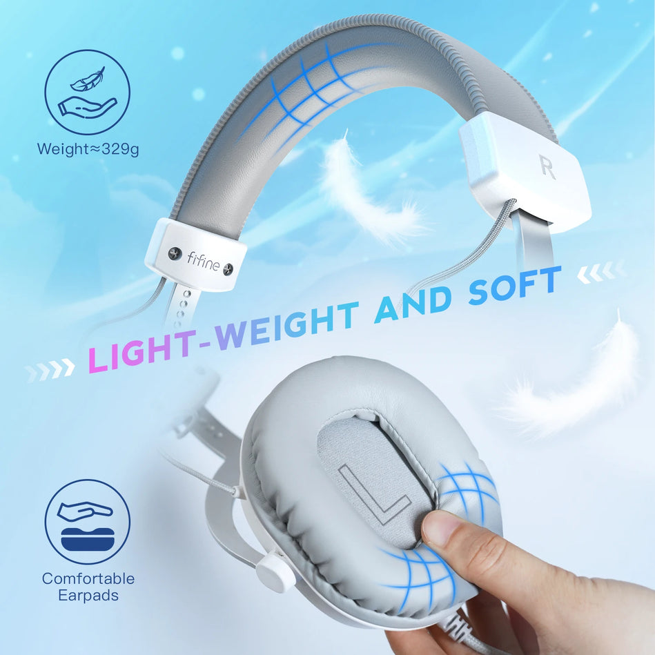 Fifine Ampligame H9 -Auriculares Para Juegos USB Con Sonido Envolvente 7,1/Conector De 3,5Mm/Micrófono