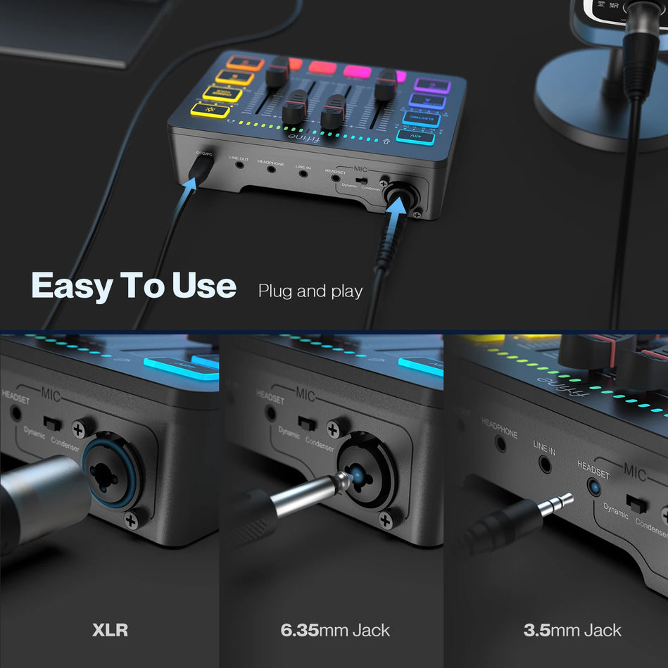 Mezclador De audio USB FIFINE Ampligame SC3