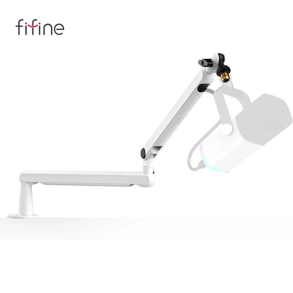 FIFINE BM88 - Soporte Para Micrófono Con Brazo De Pie De Perfil Bajo Con Soporte De Escritorio/Manipulación De Cables
