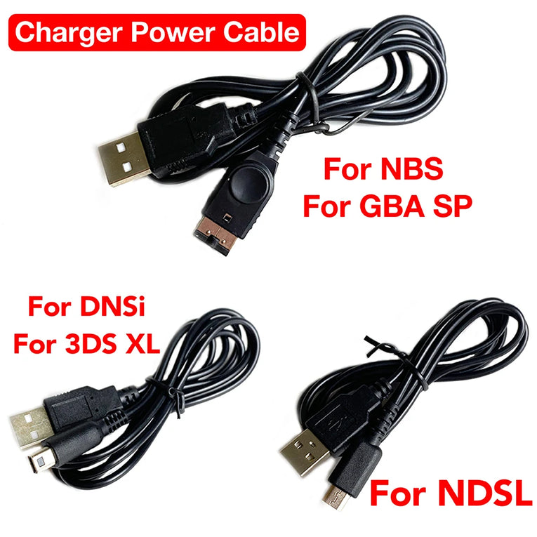 USB Cable De Alimentación De Carga Para DS Lite DSL NDSL Para Ndsi 3DS Nuevo 3DS XL LL NDS GBA SP