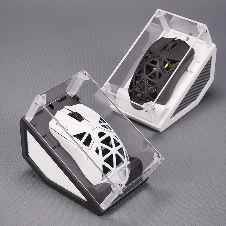 Caja de presentación y almacenamiento a prueba de polvo para ratón – Vitrina acrílica con impresión 3D