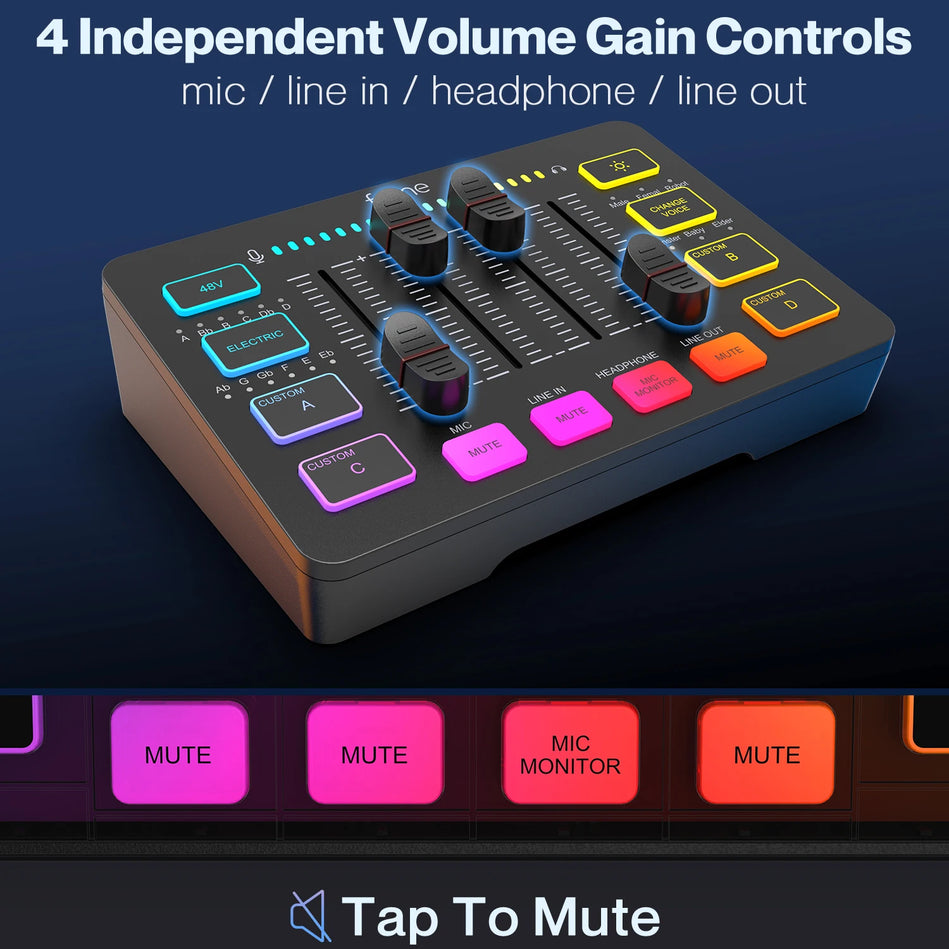 Mezclador De audio USB FIFINE Ampligame SC3