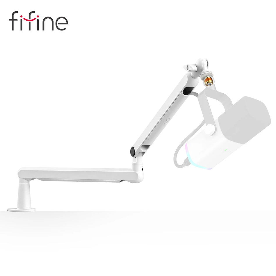 FIFINE BM88 - Soporte Para Micrófono Con Brazo De Pie De Perfil Bajo Con Soporte De Escritorio/Manipulación De Cables