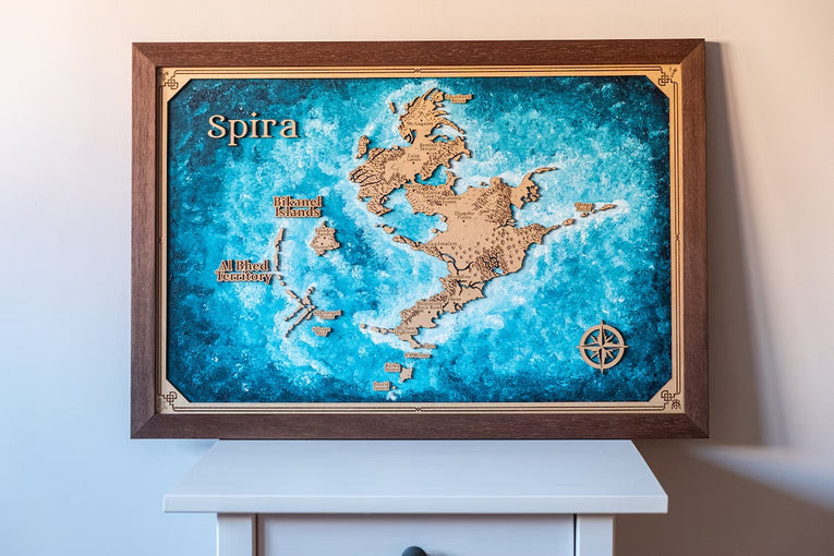 Mapa en madera de diferentes sagas - Miura Vault
