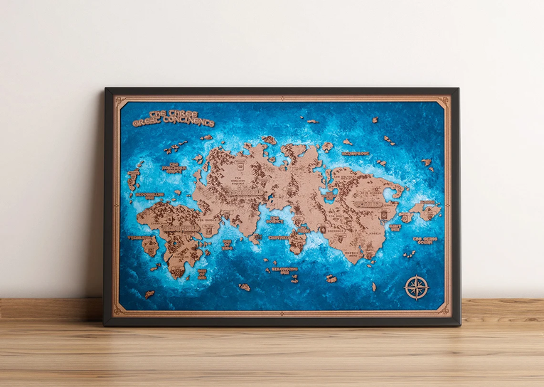 Mapa en madera de diferentes sagas - Miura Vault