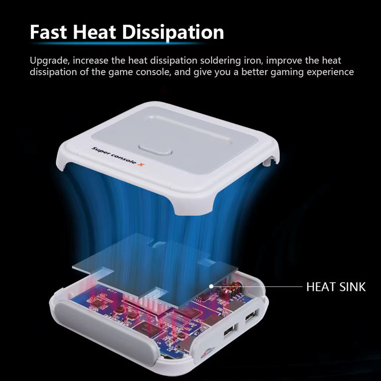 KINHANK Game Box Super Console X Consola De Videojuegos Retro Compatible Con 90000 Juegos 50 Emuladores Para PS1/PSP/MAME/DC Con Controladores