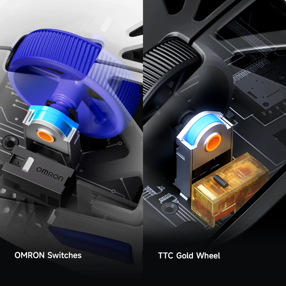 MCHOSE AX5 Ratón Inalámbrico 8Khz Polling PAW 3395 Sensor Óptico 56G 2,4 Ghz/Bt/Con Cable Triodo 130H Batería Aleación De Magnesio