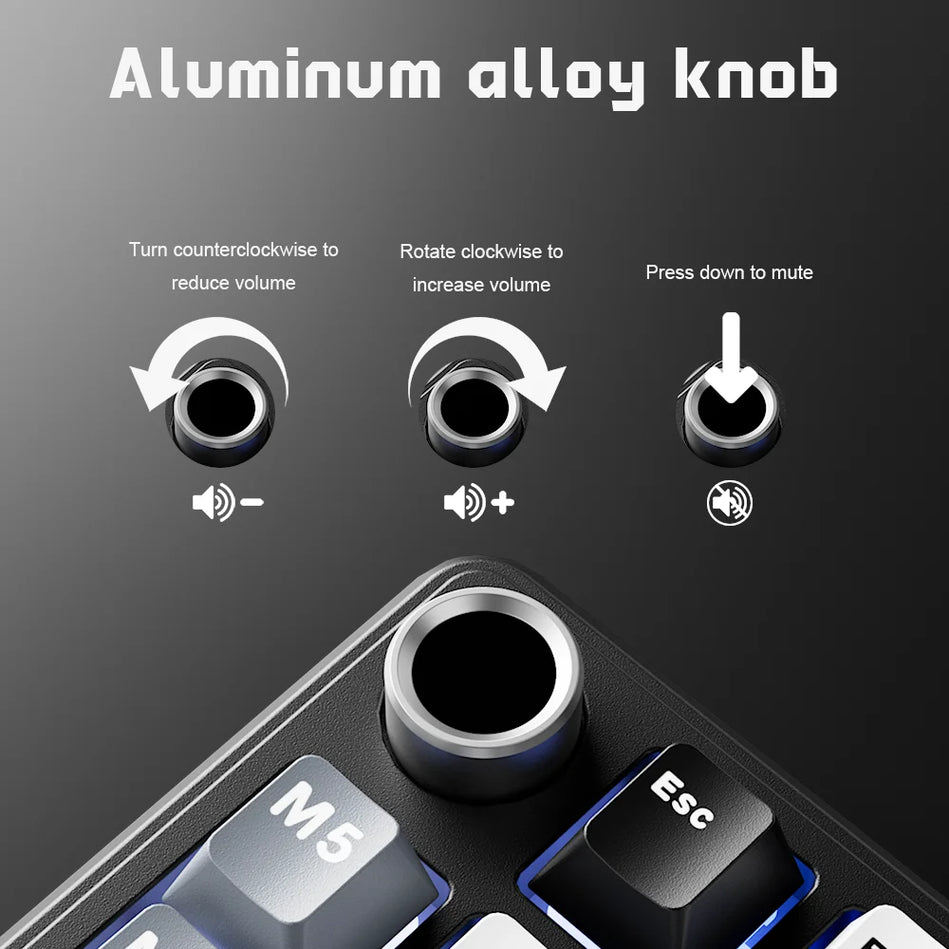 RK ROYAL KLUDGE L75 Cinco Teclas De Acceso Directo Estructura De Junta De Teclado Mecánico Personalizable Teclado gaming Con Retroiluminación RGB Trimodal