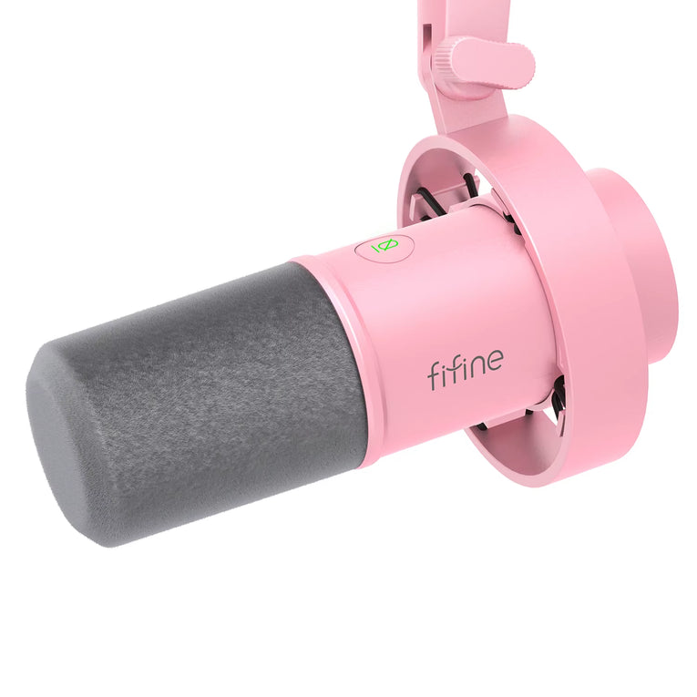 FIFINE K688 Micrófono Dinámico XLR Con Monitoreo En Tiempo Real, Transmisión USB, Con Perilla De Ganancia/Silencio Táctil