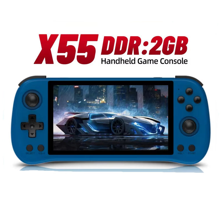 Powkiddy-Consola De Juegos Portátil X55, Dispositivo Retro De Código Abierto Con Pantalla IPS De 5,5 Pulgadas, 1280X720, RK3566