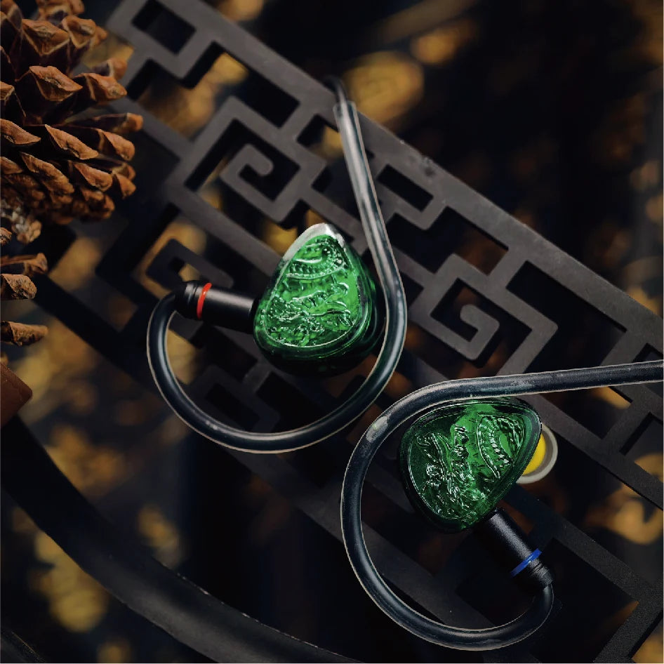 IEM Auriculares In-Ear TANGZU Wan’er SG2 Jade Dragon Edition | 10mm Dinámicos con Estuche de Silicona