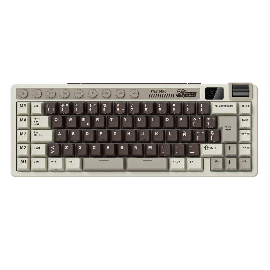 RK ROYAL KLUDGE M70 Teclas Personalizadas Teclado Para Gaming Pantalla De Batería Teclado Mecánico Inalámbrico PBT Multimodo