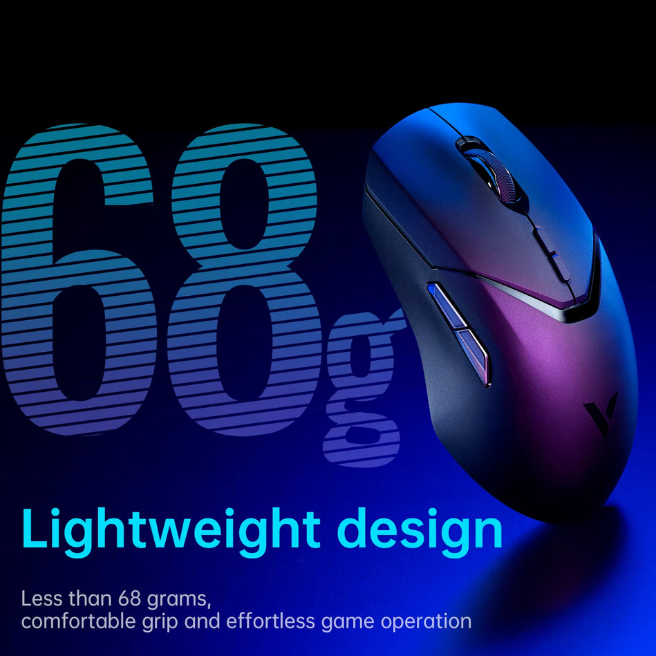 Rapoo VT9PRO - 68G Ratón Inalámbrico Ultraligero De Modo Dual Para Juegos Rendimiento De Grado Esports Sensor PAW3398 26000DPI