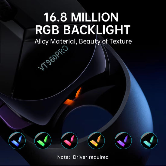 Rapoo-Ratón Inalámbrico Con Cable VT960PRO Para Juegos, Dispositivo Con Sensor PAW3395, Pantalla OLED De 26000 DPI, 9 Botones Programables, Memoria a Bordo, Color Negro