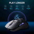 Rapoo VT950PRO Inalámbrico/Con Cable 2,4 Ghz Ergonómico Óptico 26000DPI RGB Ratón Para Juegos PAW3395 Sensor Compatible Con Carga Inalámbrica Qi