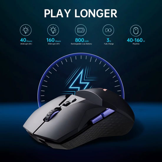 Rapoo VT950PRO Inalámbrico/Con Cable 2,4 Ghz Ergonómico Óptico 26000DPI RGB Ratón Para Juegos PAW3395 Sensor Compatible Con Carga Inalámbrica Qi