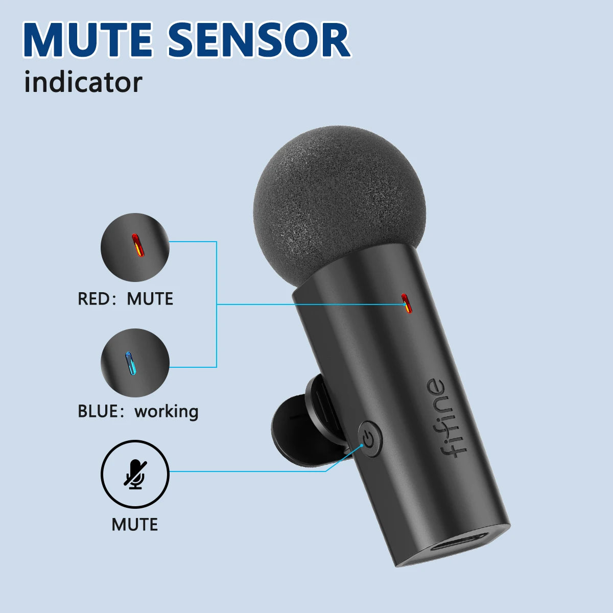 FIFINE M6 Micrófono inalámbrico mini lavalier