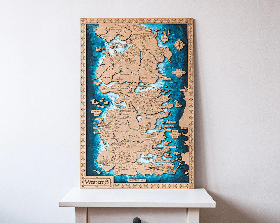 Mapa en madera de diferentes sagas - Miura Vault
