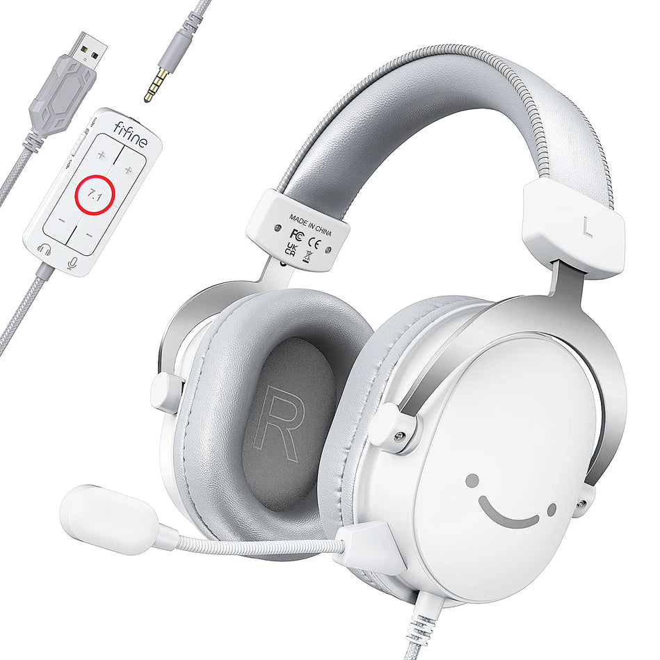Fifine Ampligame H9 -Auriculares Para Juegos USB Con Sonido Envolvente 7,1/Conector De 3,5Mm/Micrófono