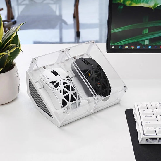 Caja de presentación y almacenamiento a prueba de polvo para ratón – Vitrina acrílica con impresión 3D