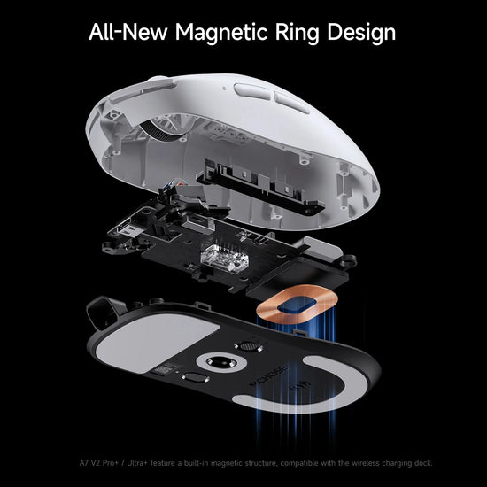 MCHOSE A7 V2 Ratón Inalámbrico Ligero 8000Hz, PAW3950 TI