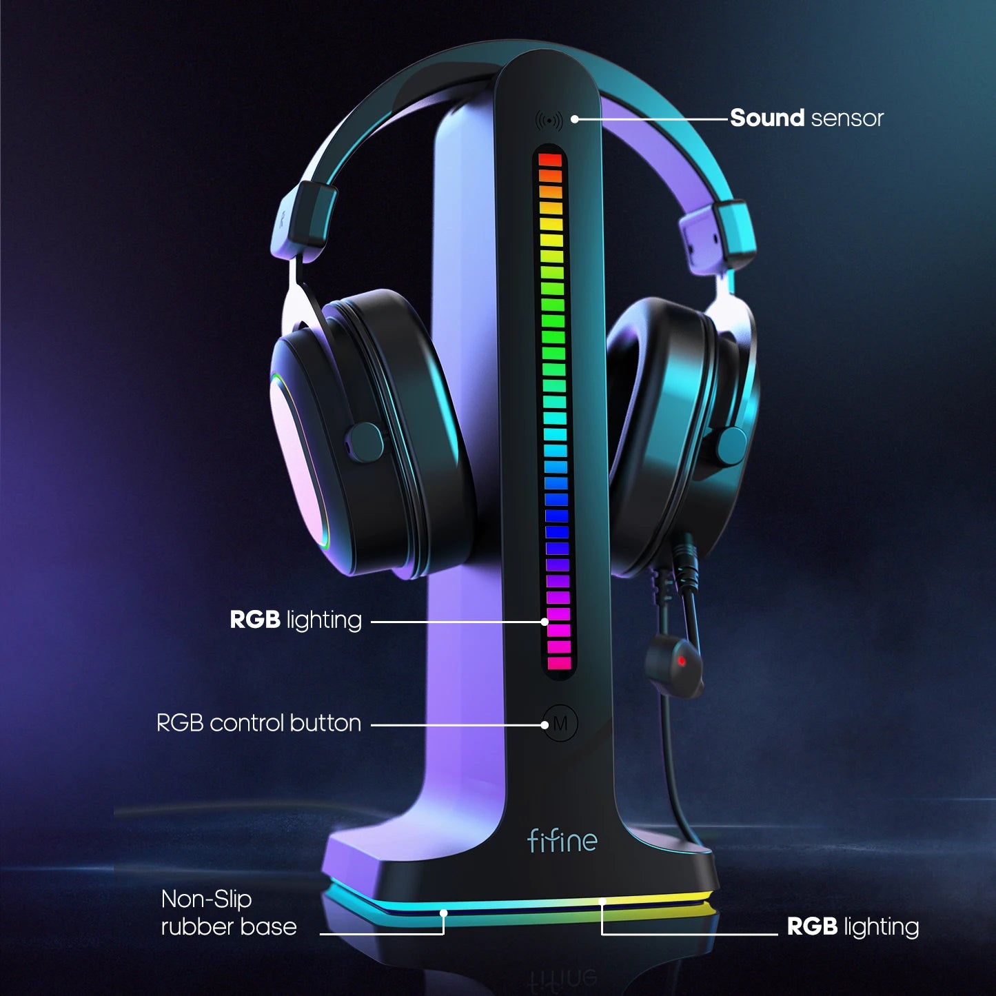 FIFINE RGB Headphone Stand - Miura Vault