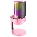 FIFINE A8 - Micrófono USB Para Grabar Y Transmitir, Salida De Auriculares Y Botón De Silencio Táctil, Micrófono Con 3 Modos RGB