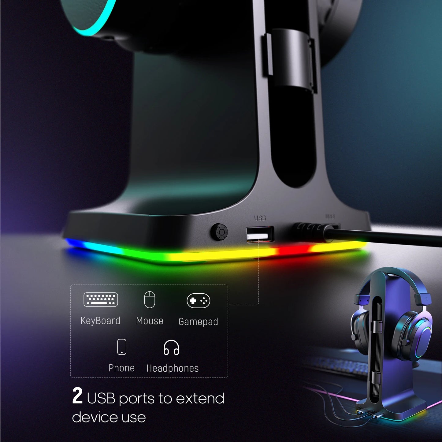 FIFINE RGB Headphone Stand