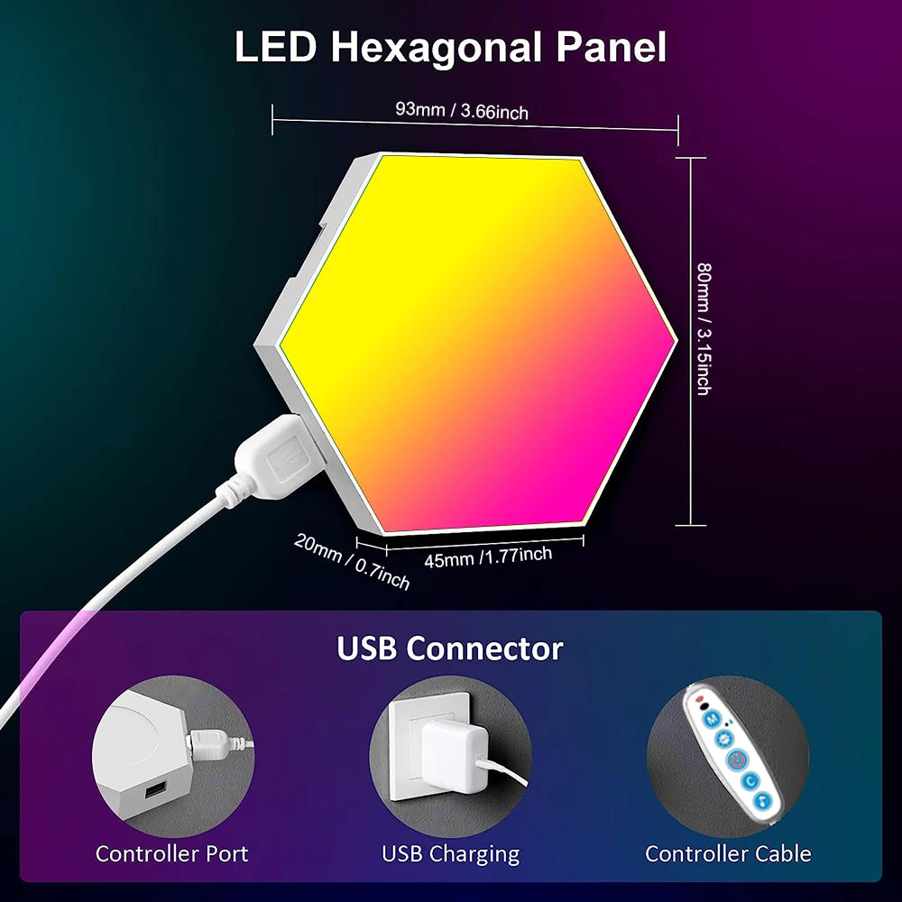 Lámpara de pared hexagonal inteligente RGB - Miura Vault