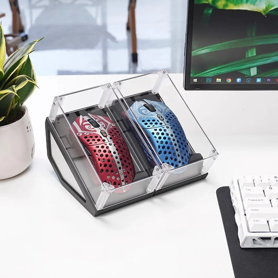 Caja de presentación y almacenamiento a prueba de polvo para ratón – Vitrina acrílica con impresión 3D