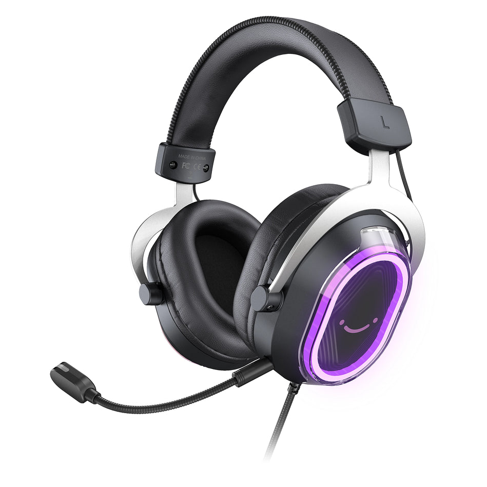 FIFINE H13 Auriculares Gaming RGB con Sonido Envolvente 7.1 y Micrófono Desmontable para PC, PS4 y PS5