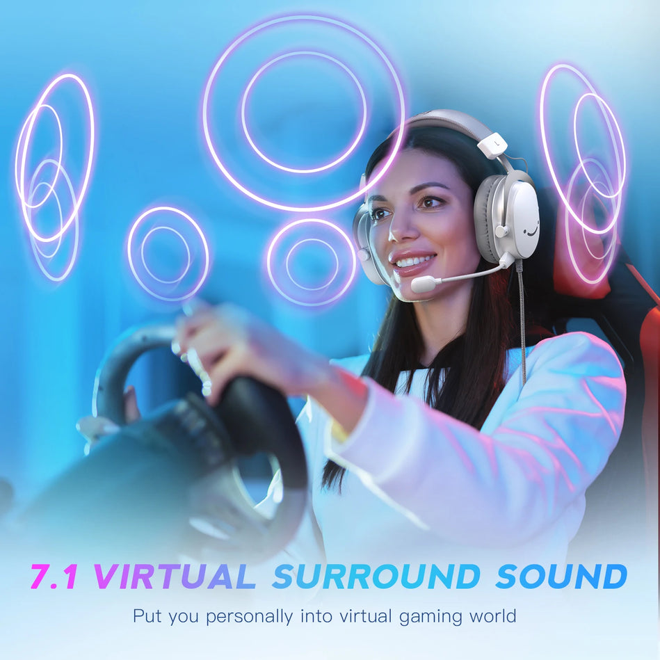 Fifine Ampligame H9 -Auriculares Para Juegos USB Con Sonido Envolvente 7,1/Conector De 3,5Mm/Micrófono