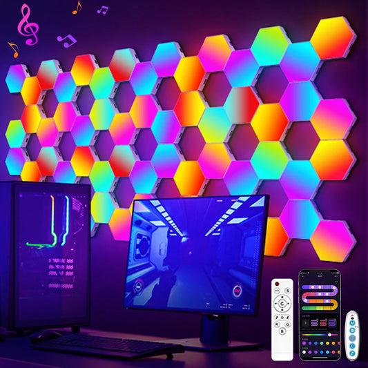 Lámpara de pared hexagonal inteligente RGB