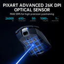 Rapoo VT950PRO Inalámbrico/Con Cable 2,4 Ghz Ergonómico Óptico 26000DPI RGB Ratón Para Juegos PAW3395 Sensor Compatible Con Carga Inalámbrica Qi