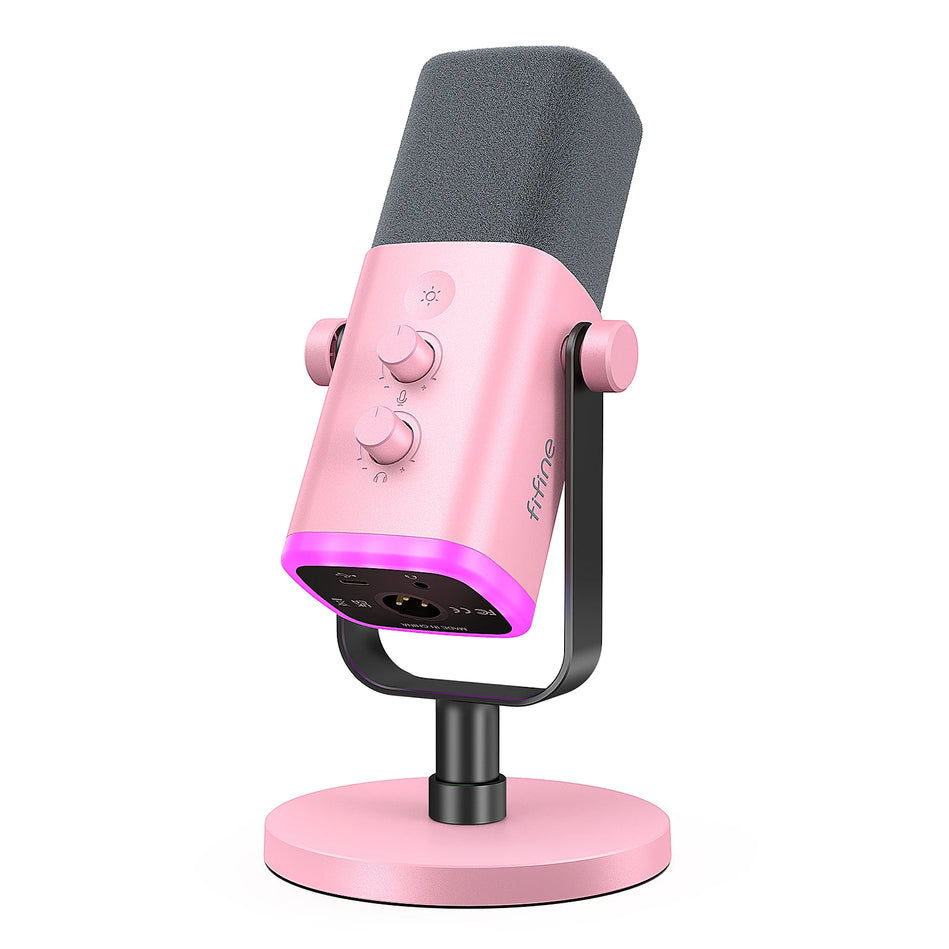Fifine-Micrófono Dinámico USB/XLR Con Botón De Silencio Táctil, Conector De Auriculares, Controles De E/S, Para PC, Mezclador De PS5/4, Amplificador De Micrófono Para Juegos AM8