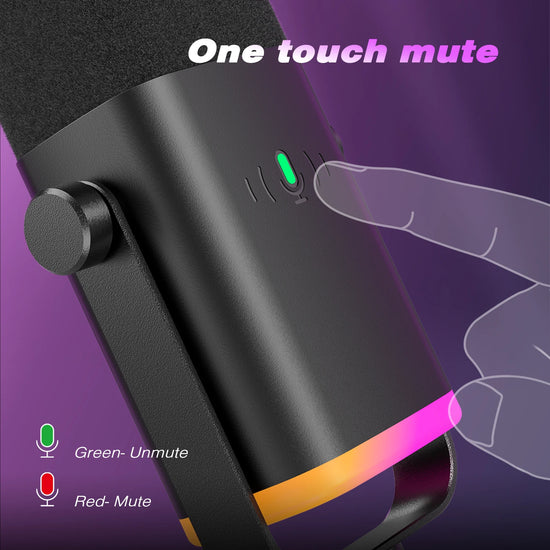 Fifine-Micrófono Dinámico USB/XLR Con Botón De Silencio Táctil, Conector De Auriculares, Controles De E/S, Para PC, Mezclador De PS5/4, Amplificador De Micrófono Para Juegos AM8