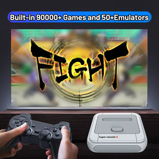 KINHANK Game Box Super Console X Consola De Videojuegos Retro Compatible Con 90000 Juegos 50 Emuladores Para PS1/PSP/MAME/DC Con Controladores